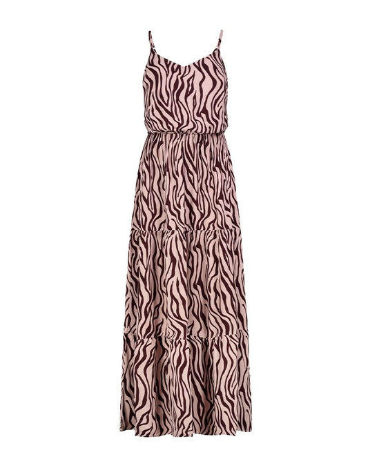 SUBLEVEL Fließendes Maxikleid mit Animal-Print