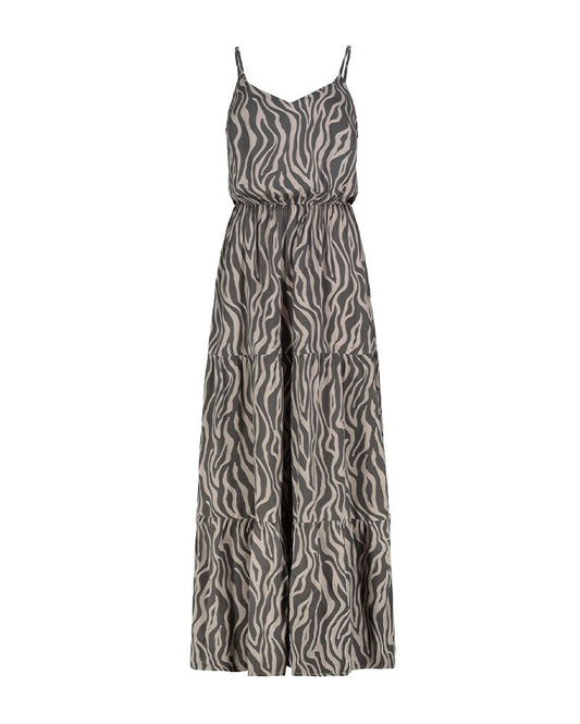 SUBLEVEL Fließendes Maxikleid mit Animal-Print