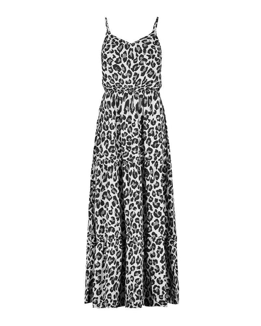 SUBLEVEL Fließendes Maxikleid mit Animal-Print