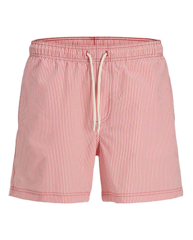 JACK & JONES Gestreifte Badeshorts mit Kordelzug