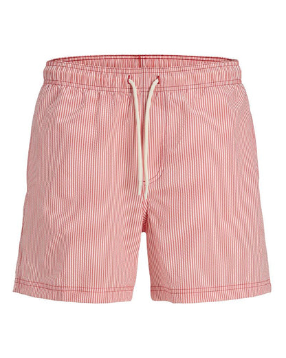 JACK & JONES Gestreifte Badeshorts mit Kordelzug