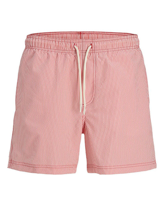 JACK & JONES Gestreifte Badeshorts mit Kordelzug