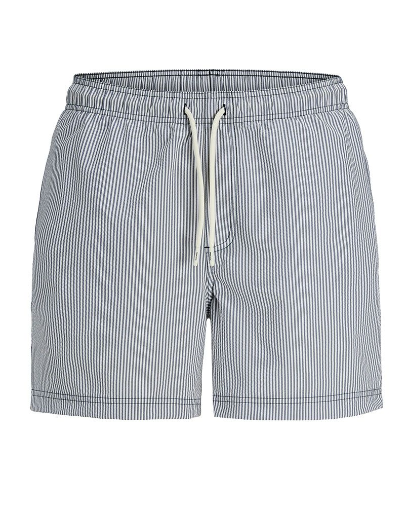 JACK & JONES Gestreifte Badeshorts mit Kordelzug