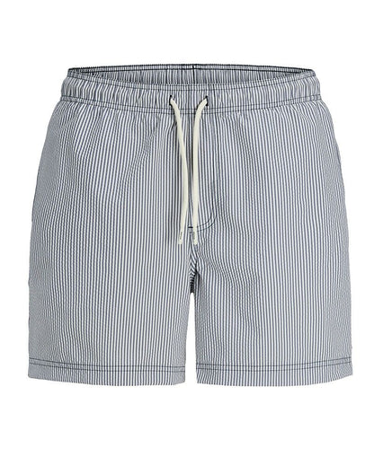 JACK & JONES Gestreifte Badeshorts mit Kordelzug