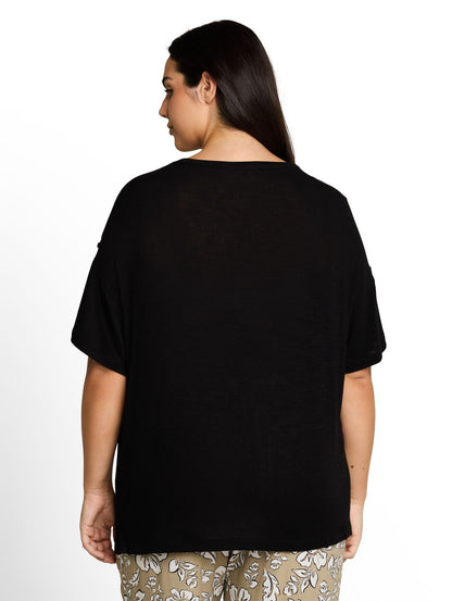 TOM TAILOR Plus Size - T-Shirt mit Turn-Up-Funktion