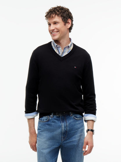 TOMMY HILFIGER PIMA ORG CTN CASHMERE V NECK