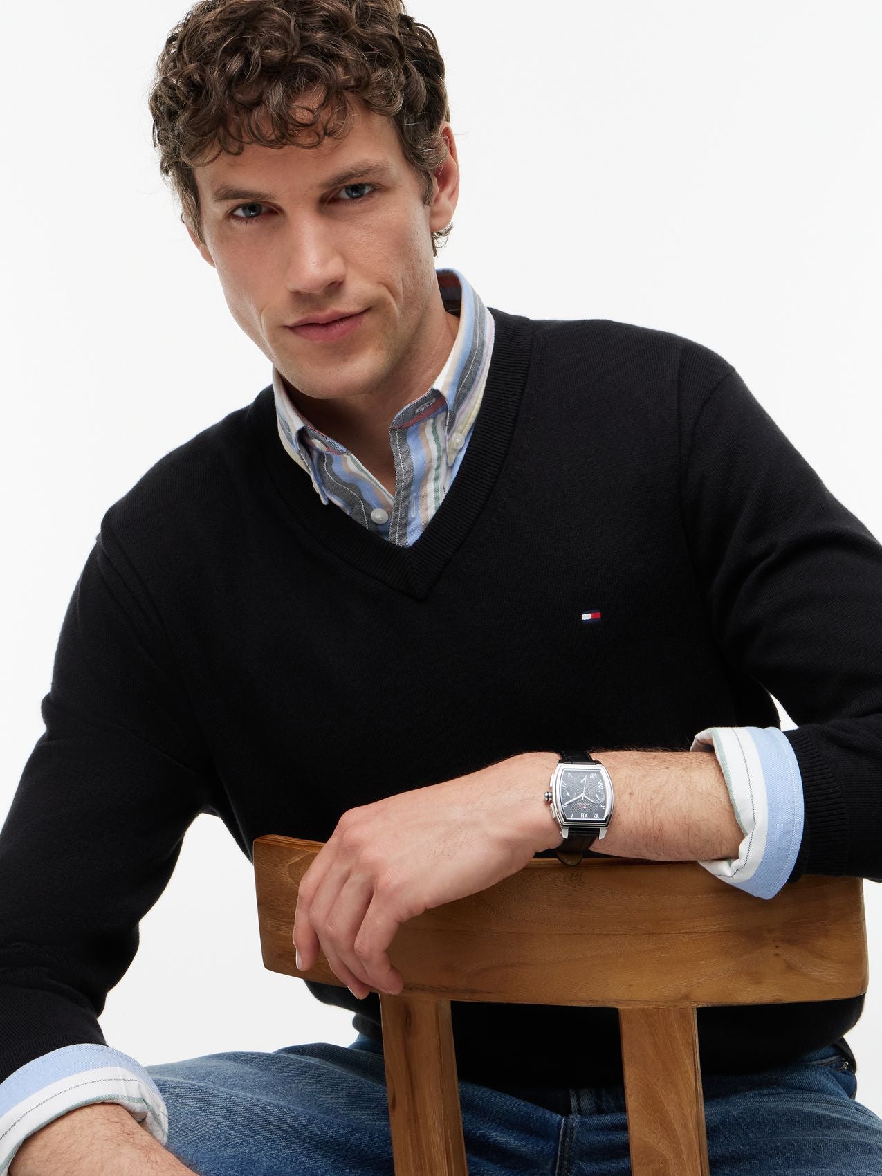 TOMMY HILFIGER PIMA ORG CTN CASHMERE V NECK