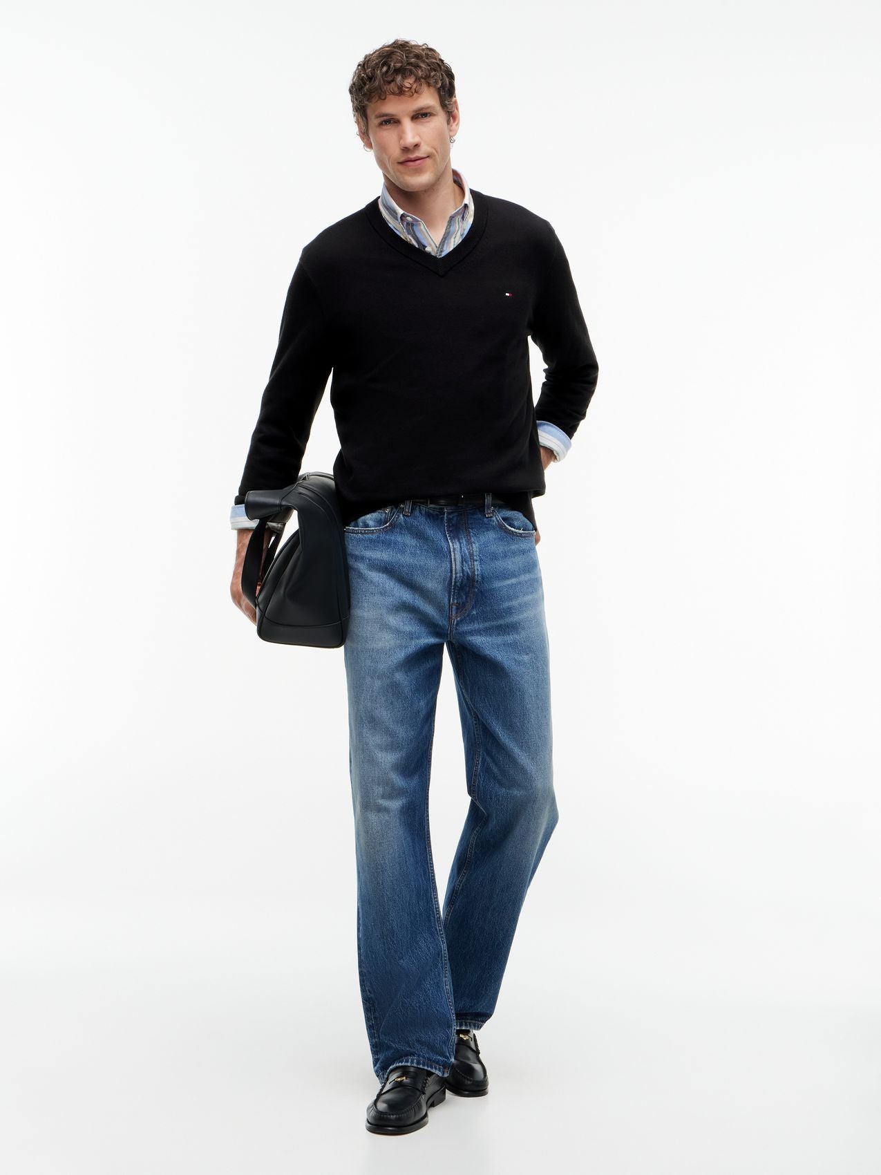 TOMMY HILFIGER PIMA ORG CTN CASHMERE V NECK
