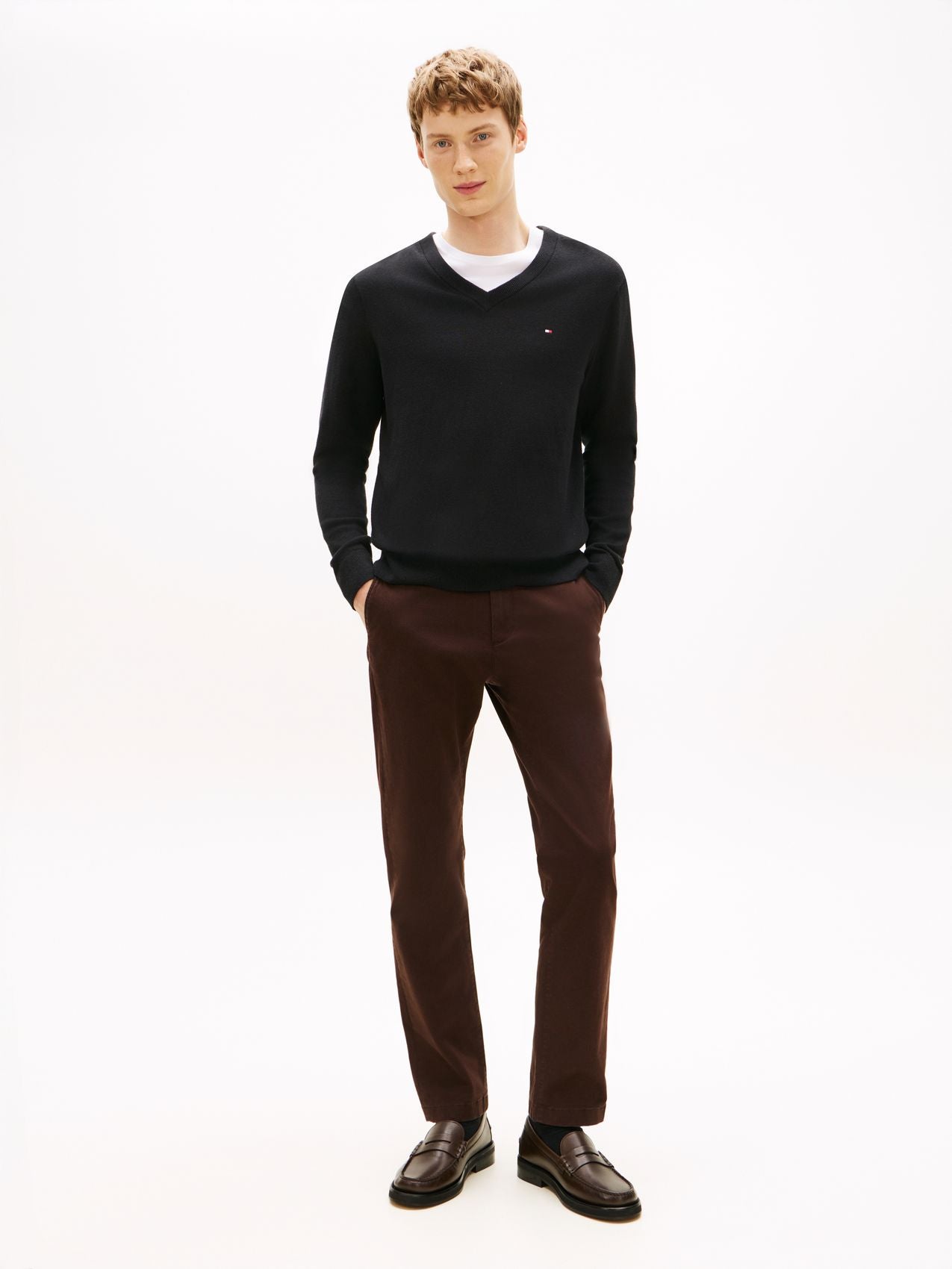 TOMMY HILFIGER PIMA ORG CTN CASHMERE V NECK