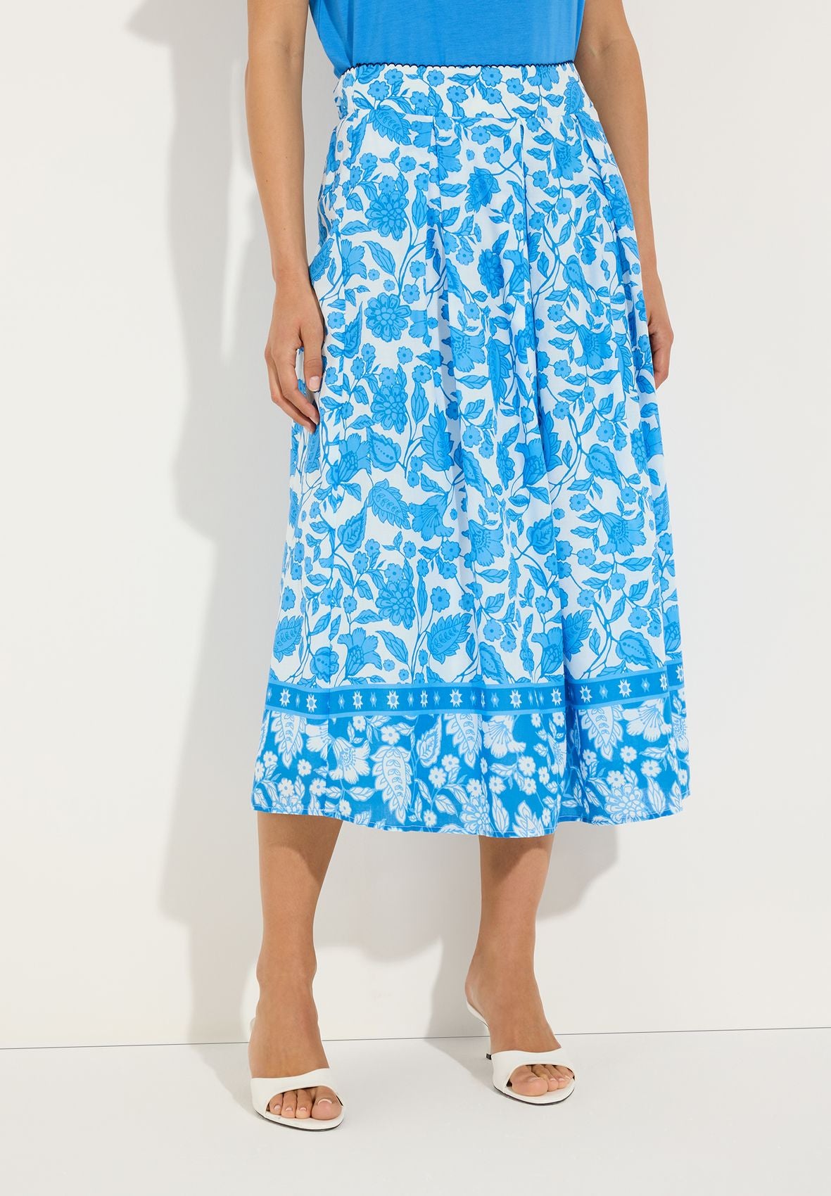 MORE & MORE Sommerlicher Midirock mit Blumenprint