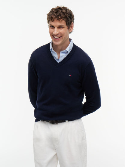 TOMMY HILFIGER PIMA ORG CTN CASHMERE V NECK