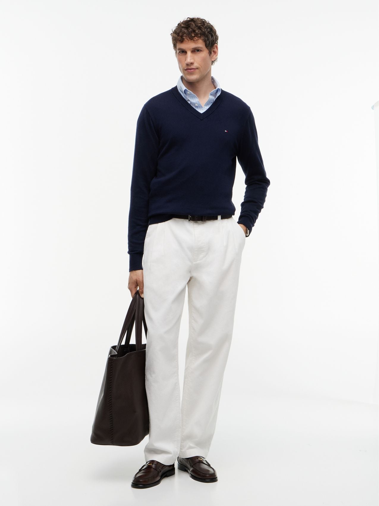 TOMMY HILFIGER PIMA ORG CTN CASHMERE V NECK