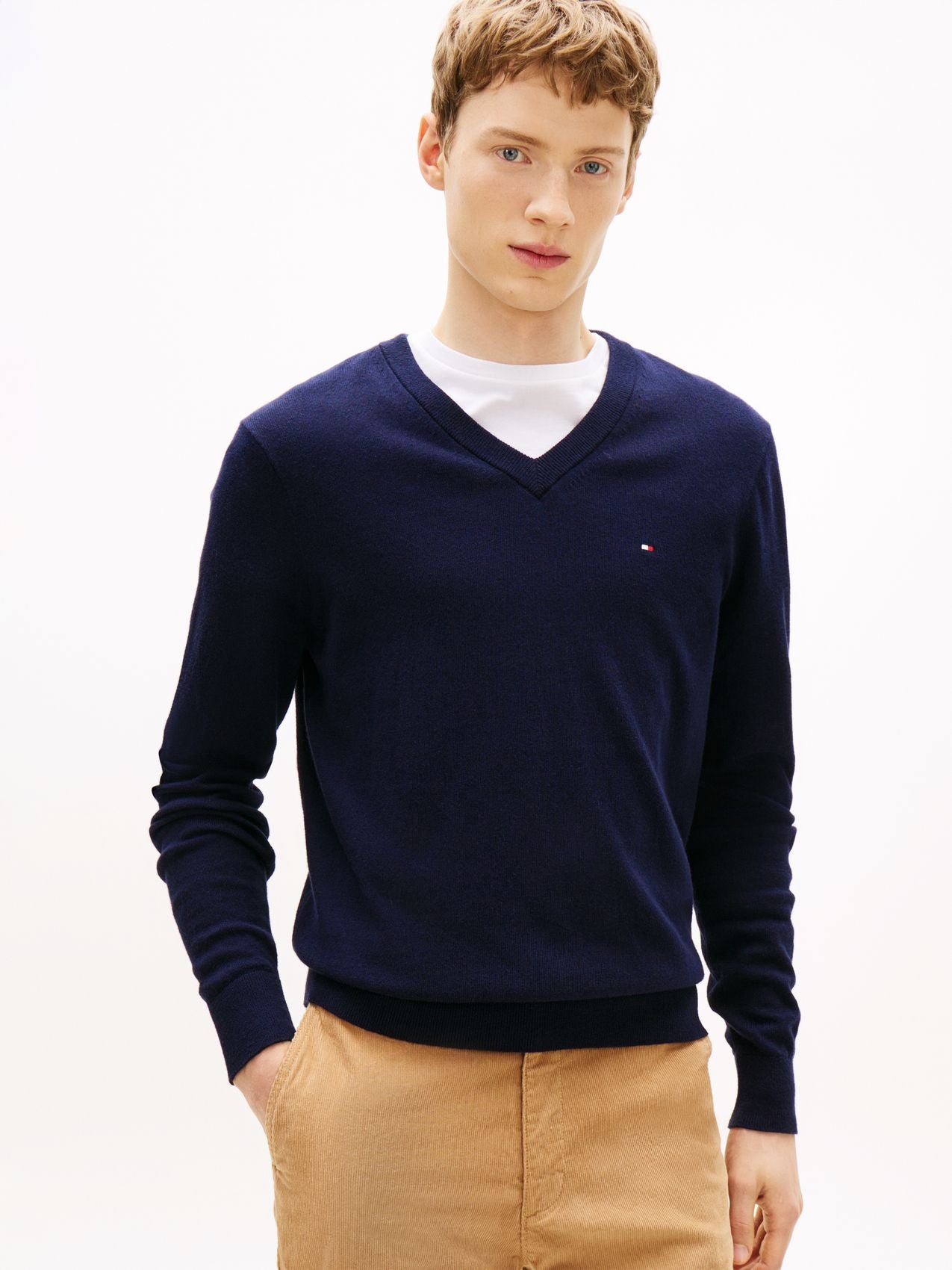 TOMMY HILFIGER PIMA ORG CTN CASHMERE V NECK