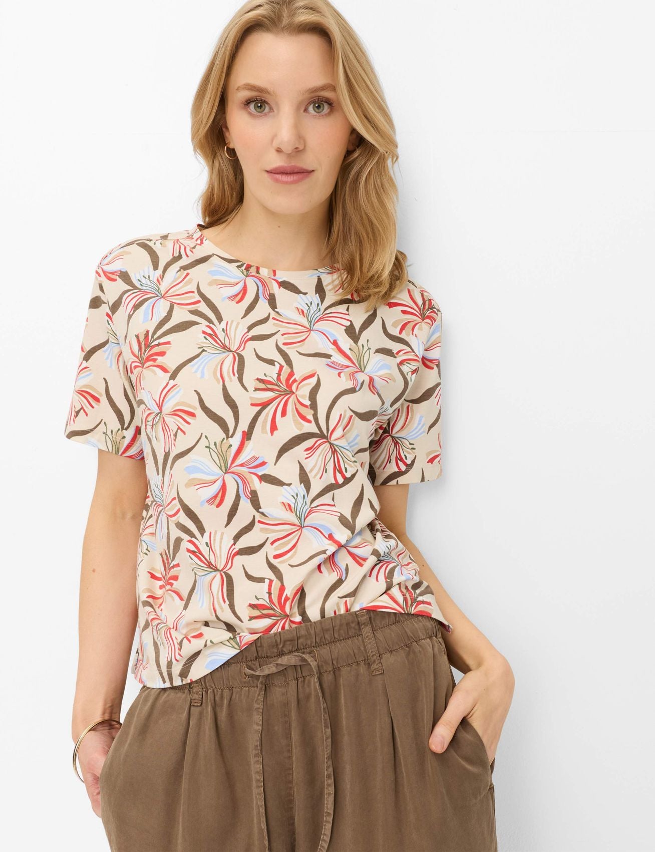 Jersey-Shirt mit Blumenmuster "Cara S"