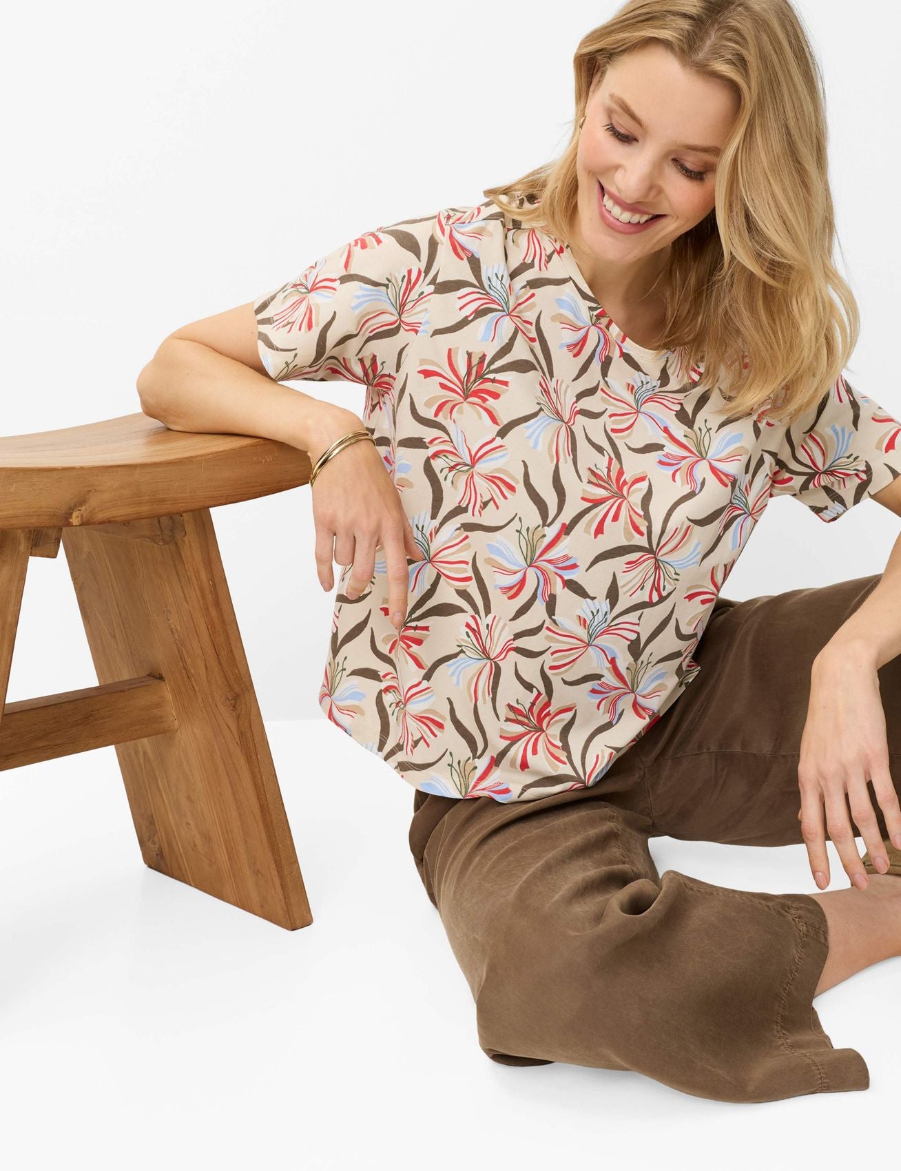 Jersey-Shirt mit Blumenmuster "Cara S"