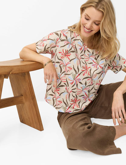 Jersey-Shirt mit Blumenmuster "Cara S"