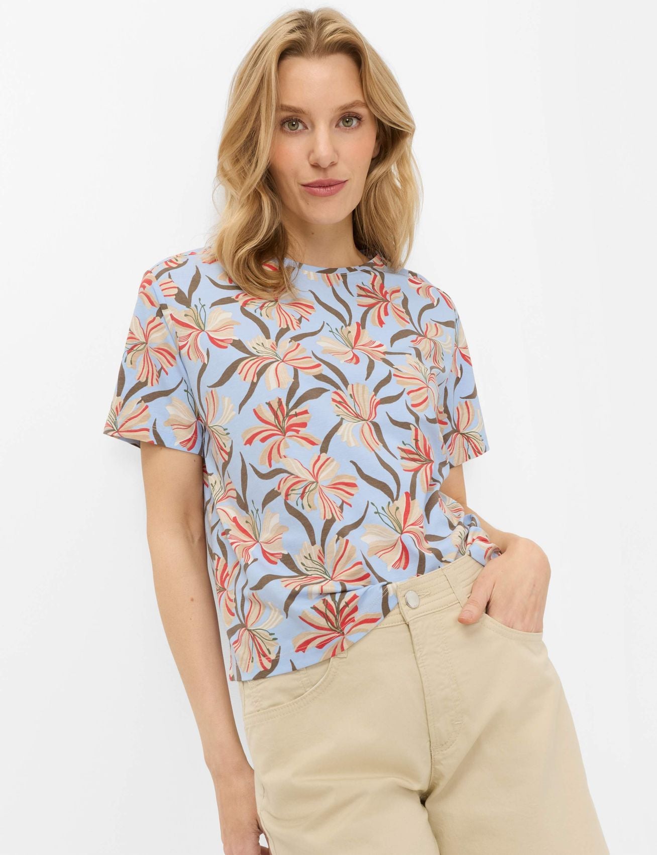 Jersey-Shirt mit Blumenmuster "Cara S"