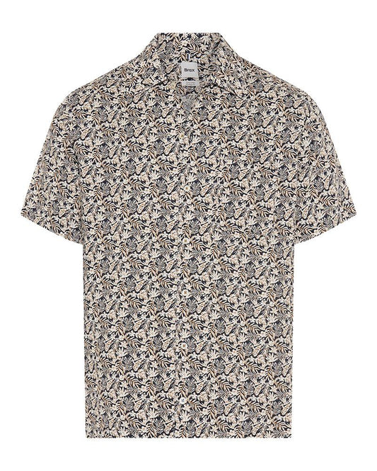 BRAX Kurzarm-Leinenhemd mit Blumenprint