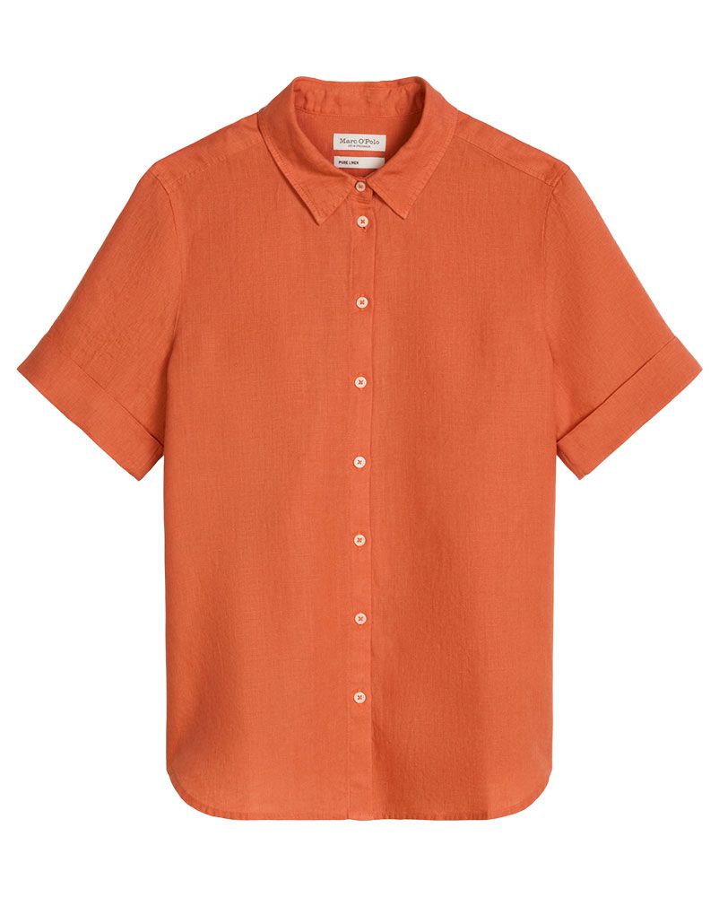 MARC O'POLO Kurzarm-Leinenbluse aus Leinen, Damen