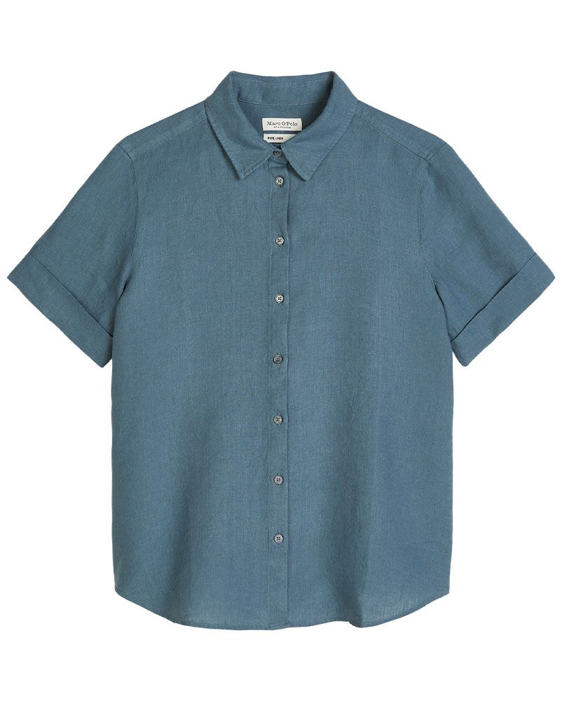 MARC O'POLO Kurzarm-Leinenbluse aus Leinen, Damen