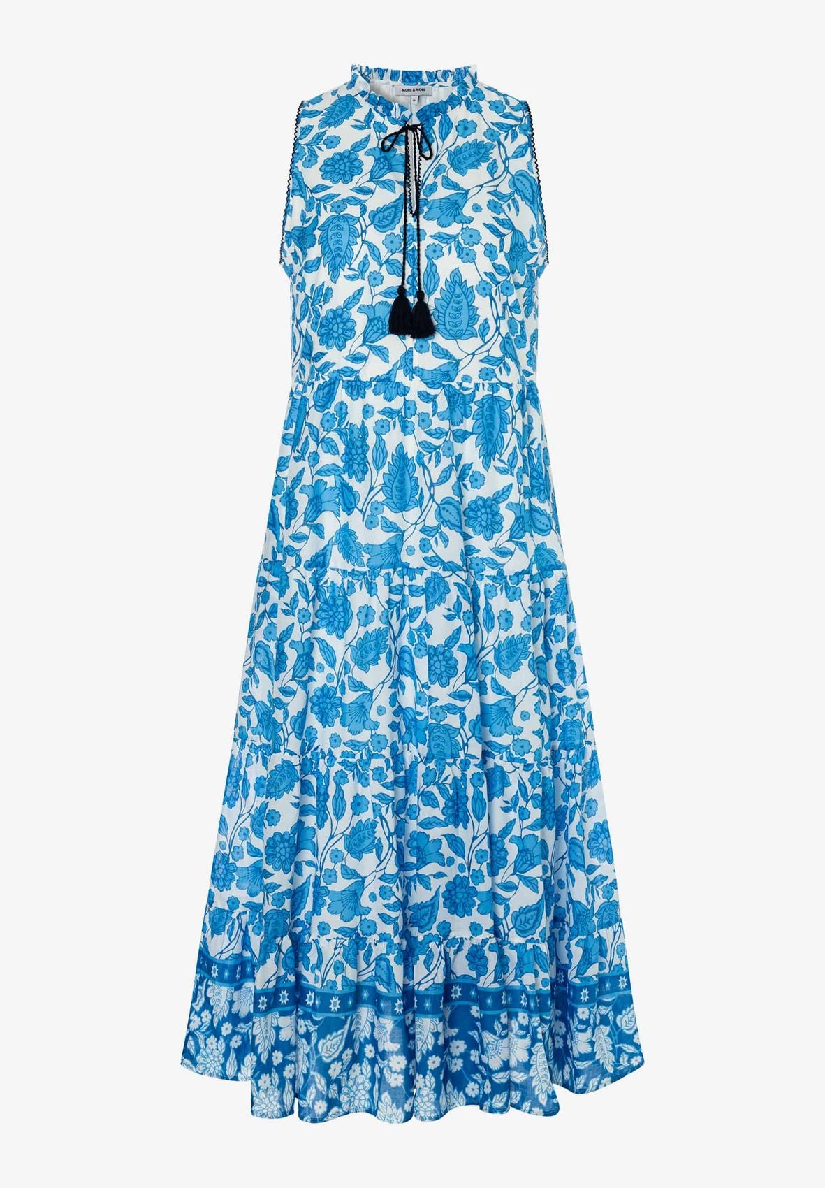 MORE & MORE Sommerkleid mit blau/weiß Print 42