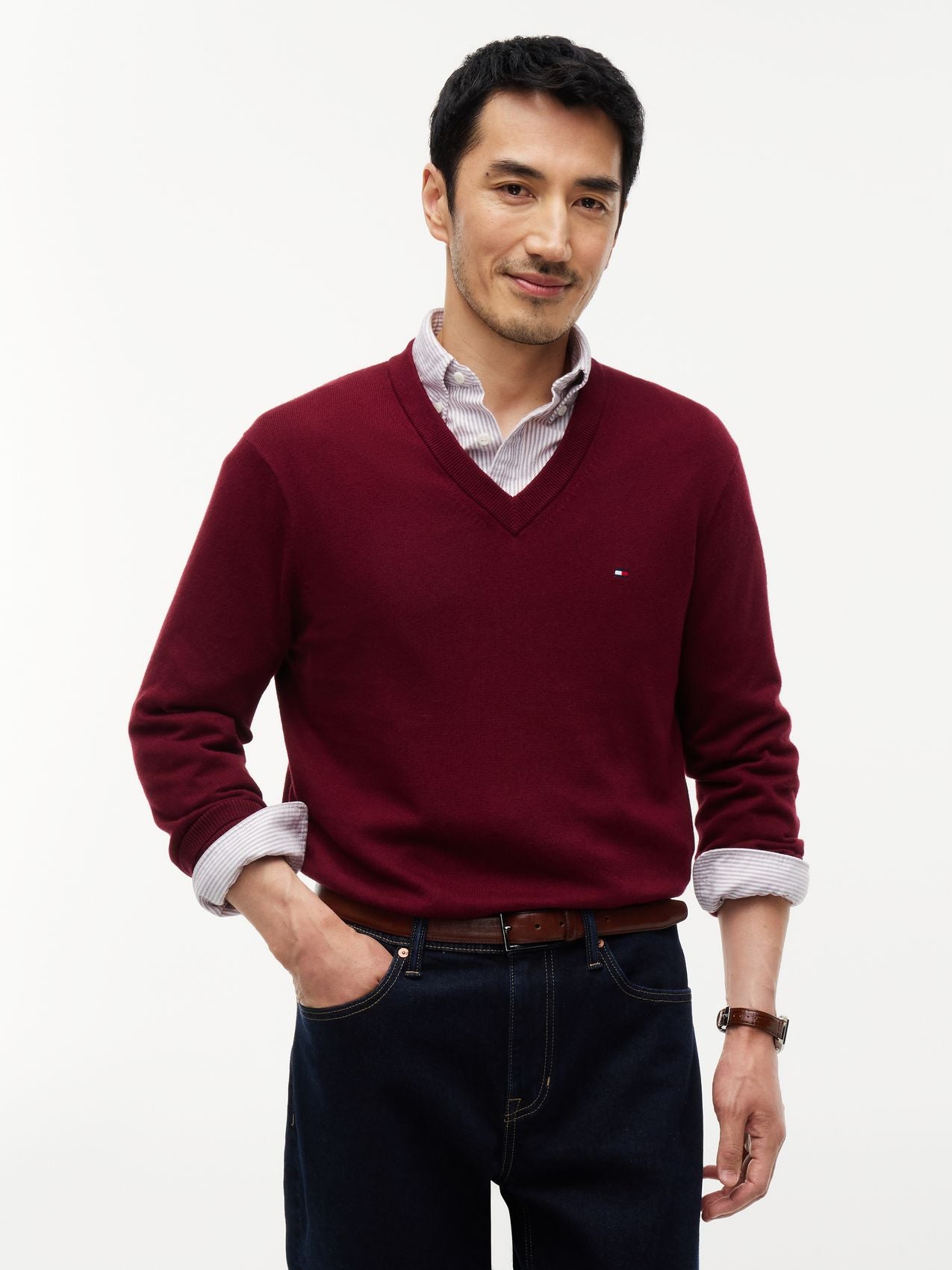 PIMA ORG CTN CASHMERE V NECK