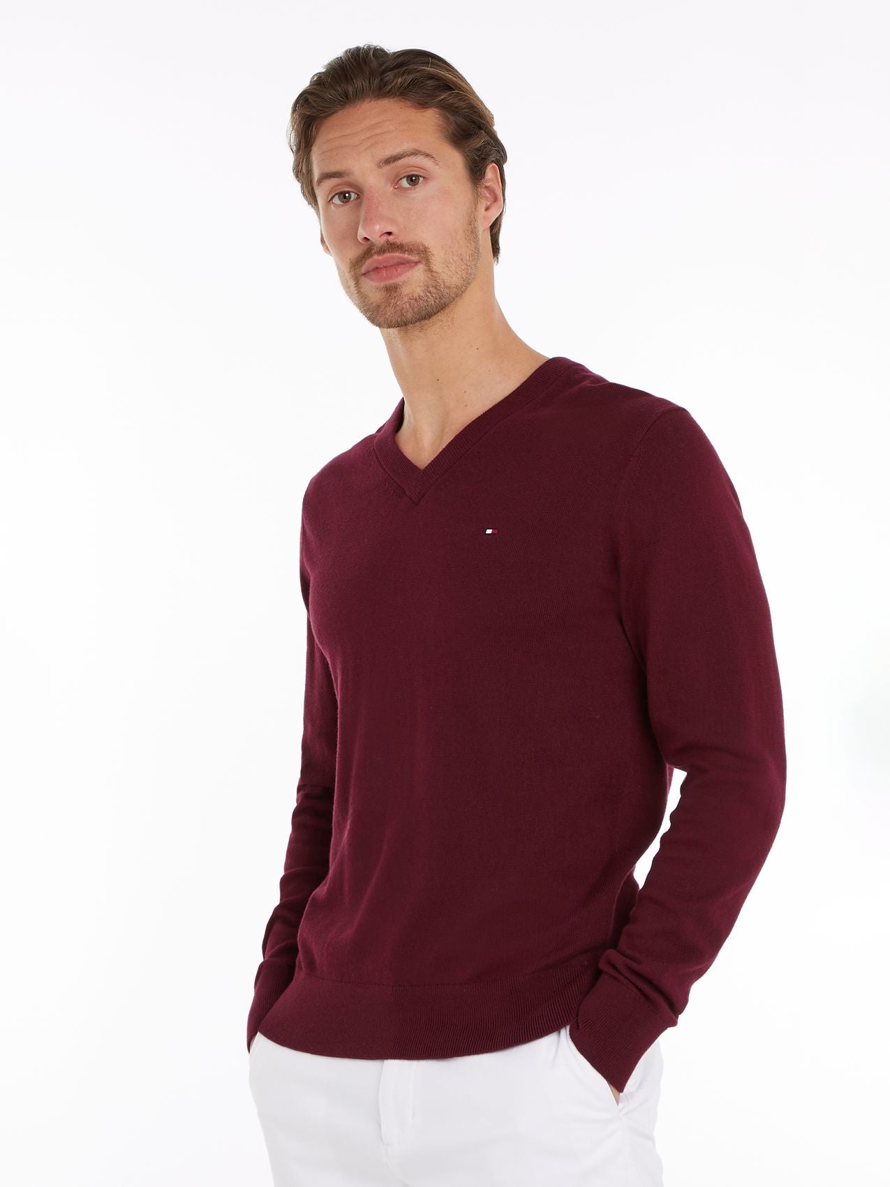 PIMA ORG CTN CASHMERE V NECK