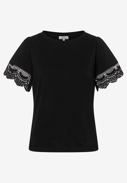 MORE & MORE T-Shirt mit Spitzen-Ärmel