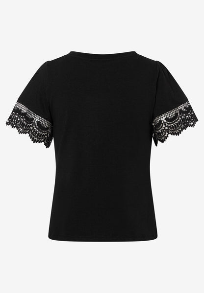 MORE & MORE T-Shirt mit Spitzen-Ärmel