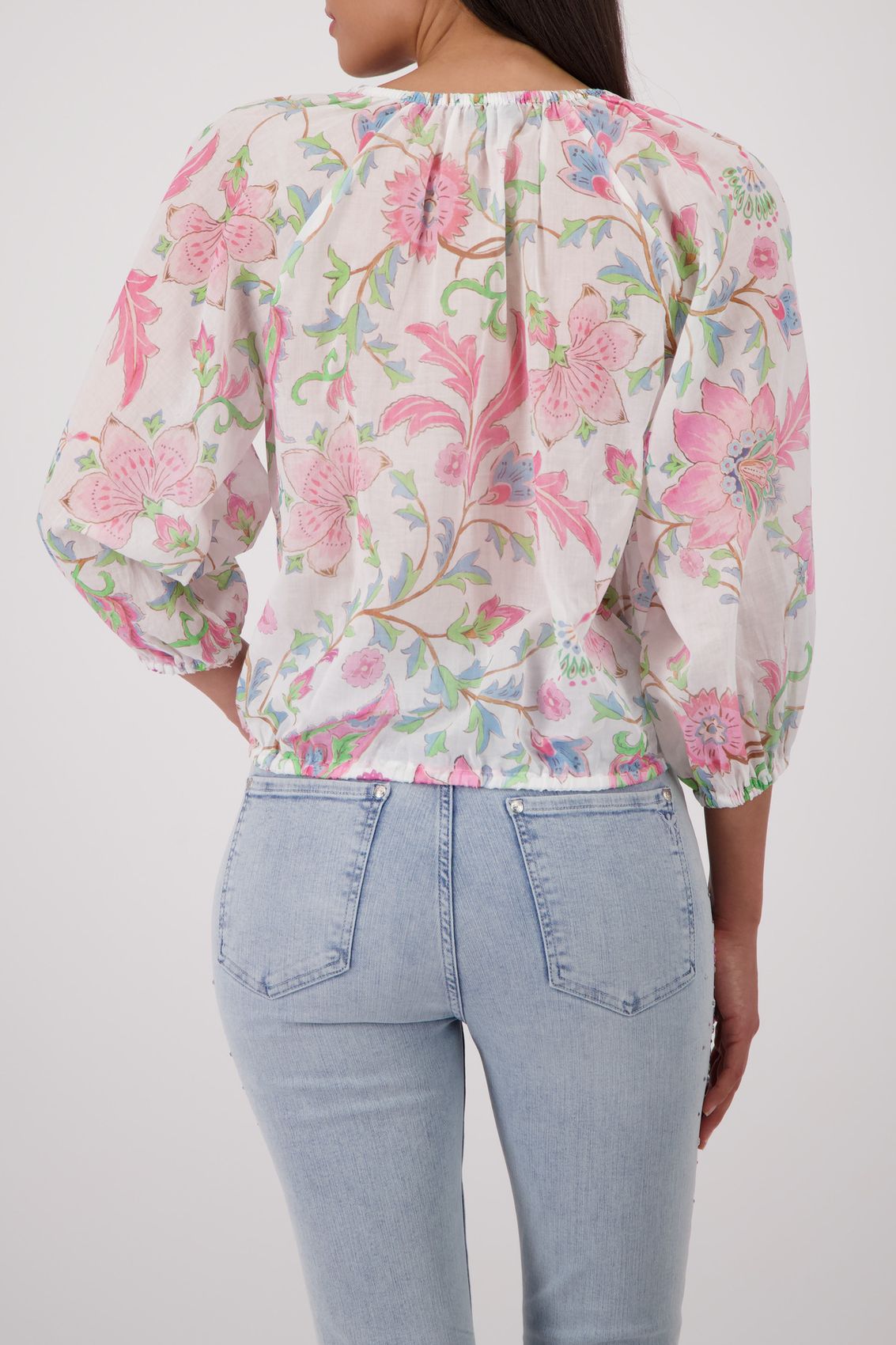 MONARI Bluse, champagne beige gemustert