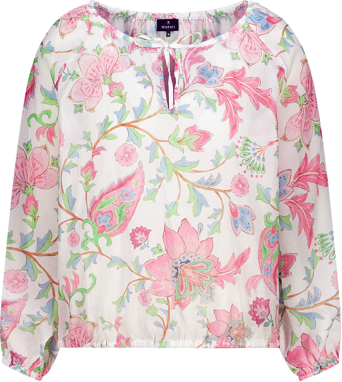 MONARI Bluse, champagne beige gemustert