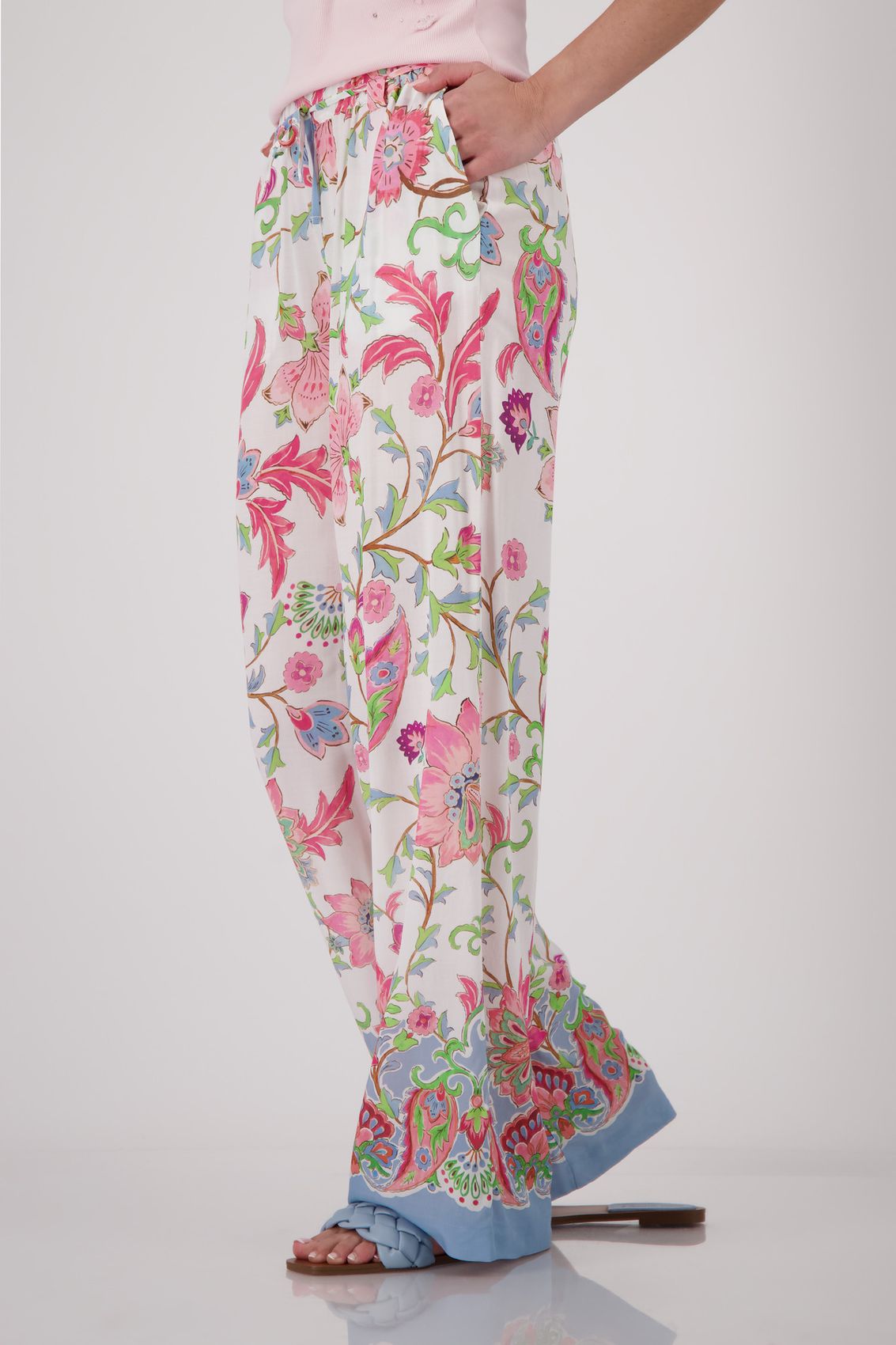 MONARI Hose, champagne beige gemustert