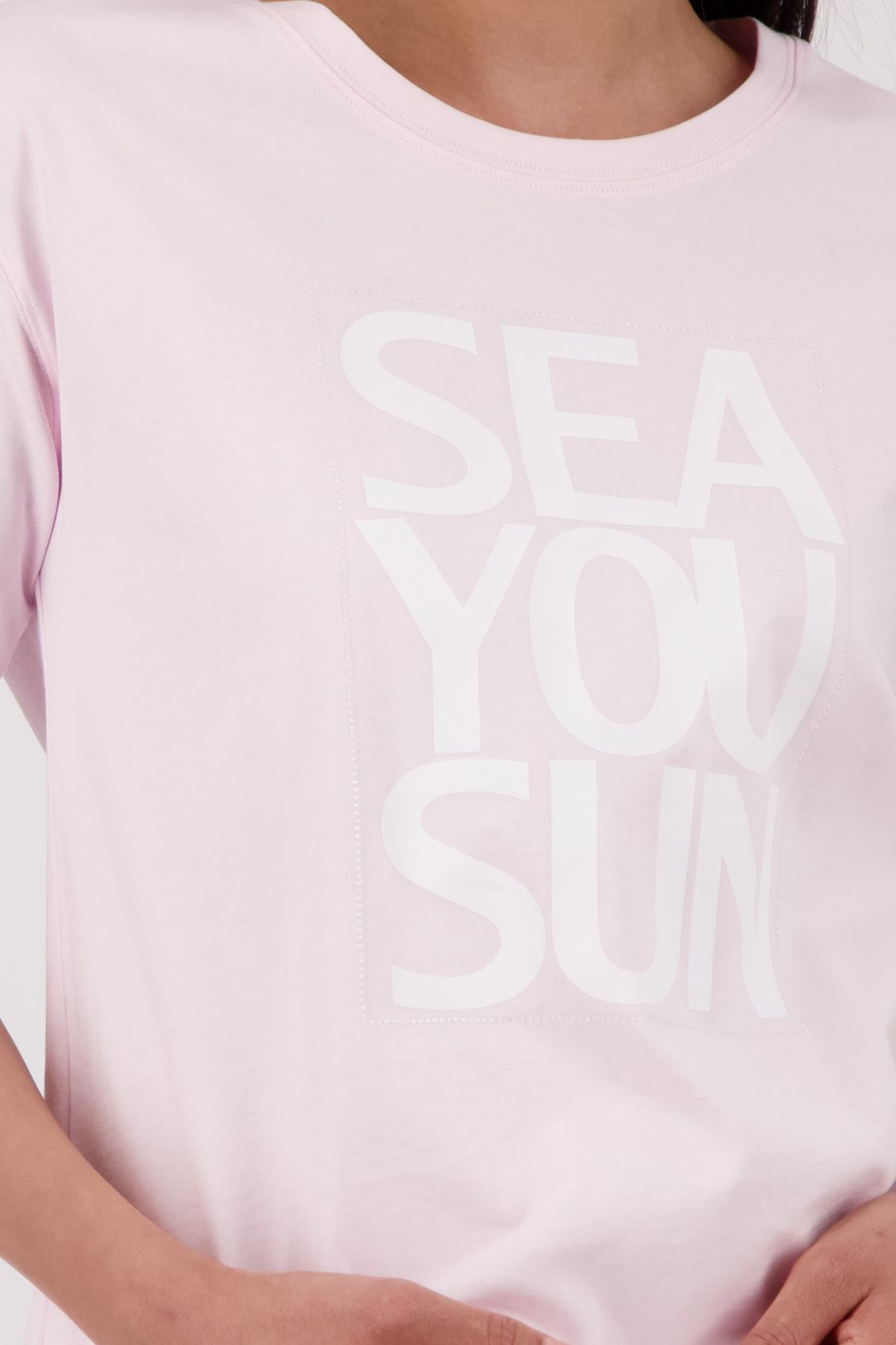 MONARI T-Shirt mit „Sea you sun“-Schriftzug