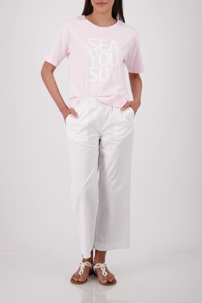 MONARI T-Shirt mit „Sea you sun“-Schriftzug