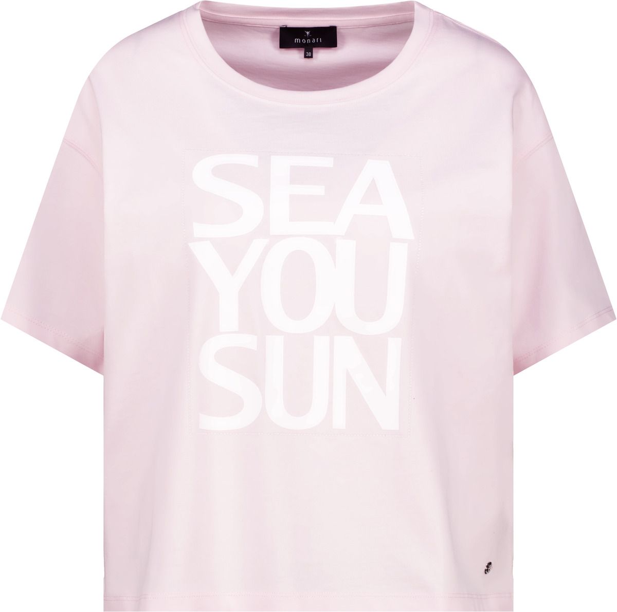 MONARI T-Shirt mit „Sea you sun“-Schriftzug