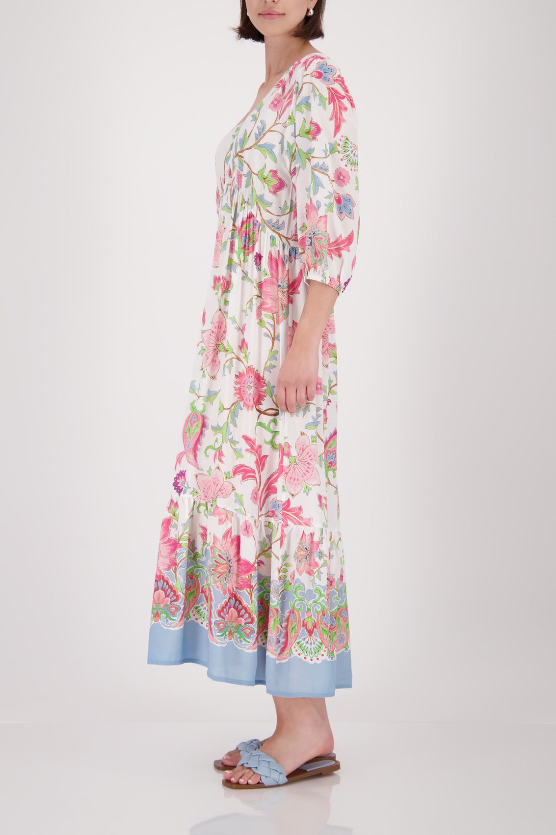 MONARI Kleid, champagne beige gemustert