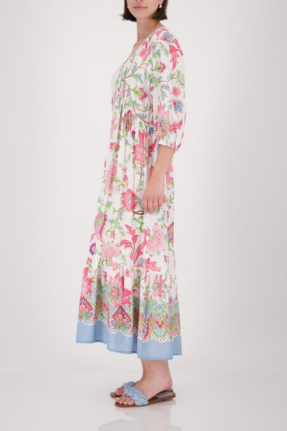 MONARI Kleid, champagne beige gemustert