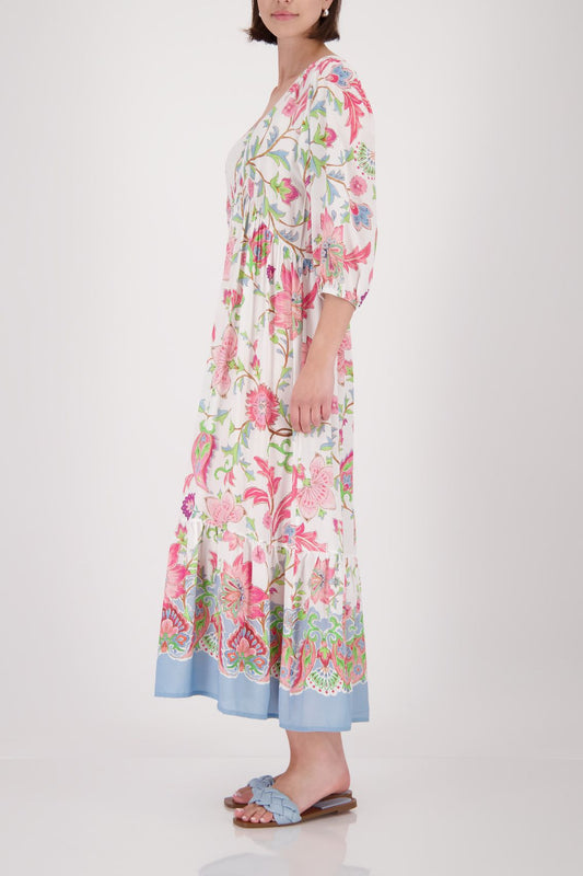 MONARI Kleid, champagne beige gemustert