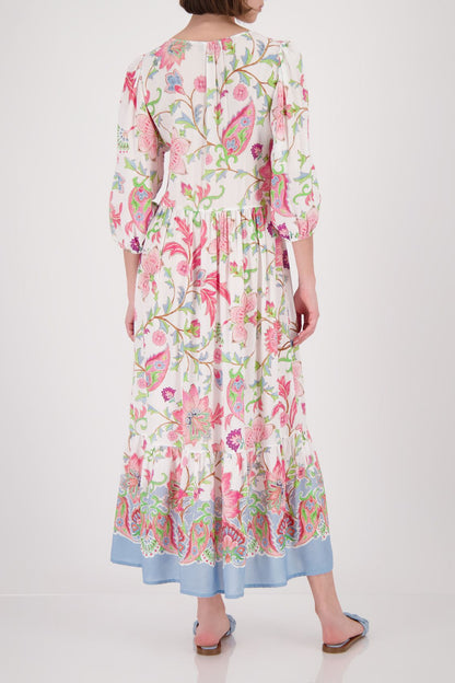 MONARI Kleid, champagne beige gemustert