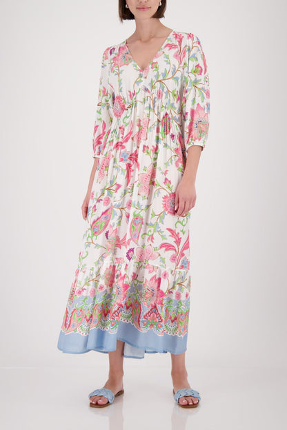 MONARI Kleid, champagne beige gemustert