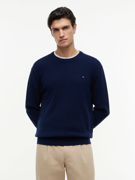 TOMMY HILFIGER Strukturierter Pullover mit Stickerei