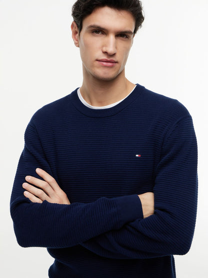 TOMMY HILFIGER Strukturierter Pullover mit Stickerei