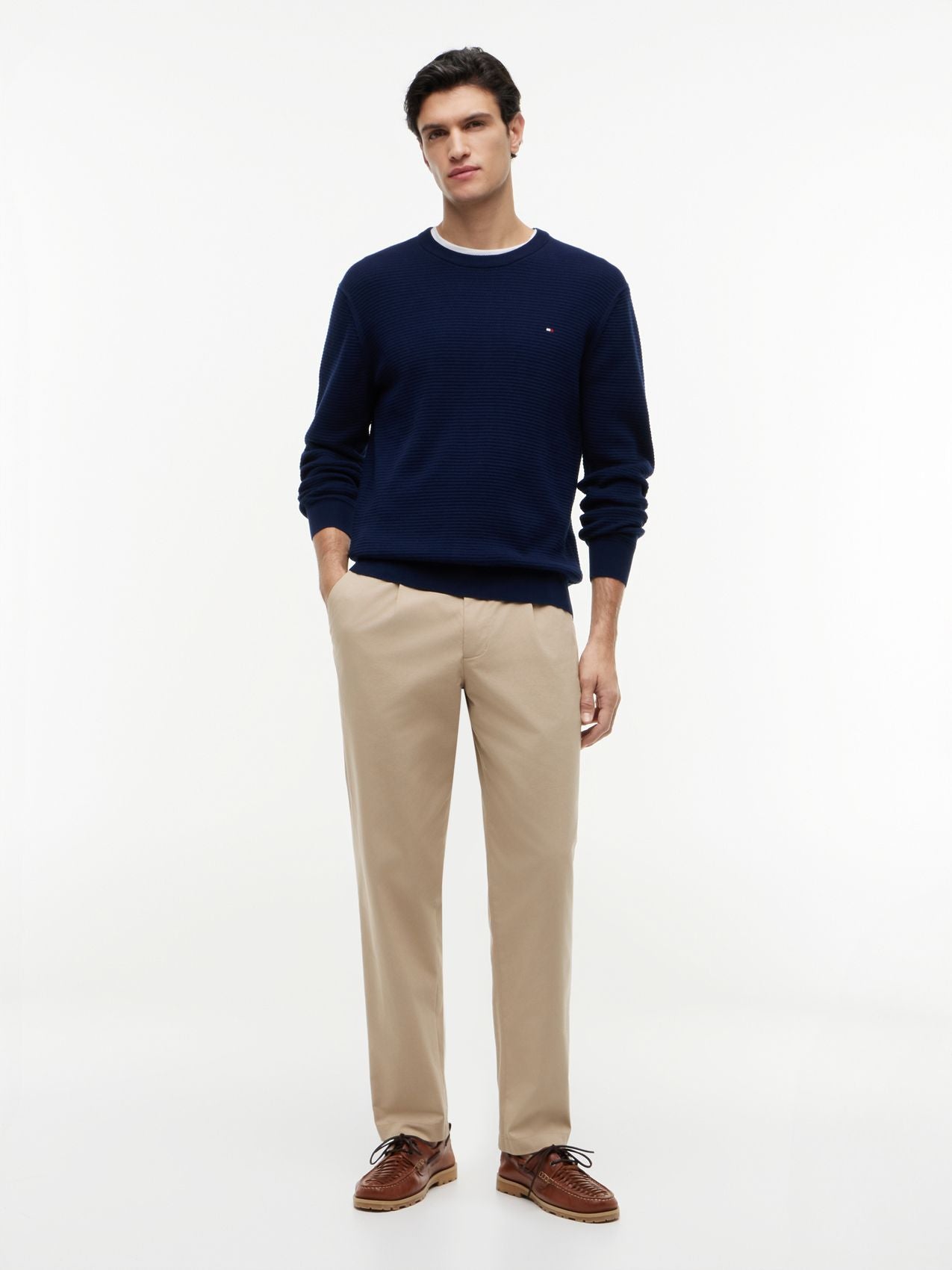 TOMMY HILFIGER Strukturierter Pullover mit Stickerei