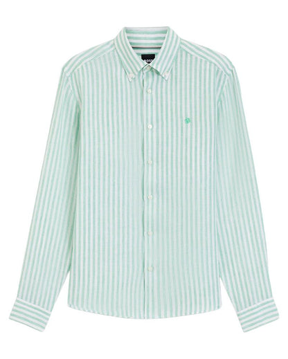HUGO BOSS Gestreiftes Leinenhemd, regular fit