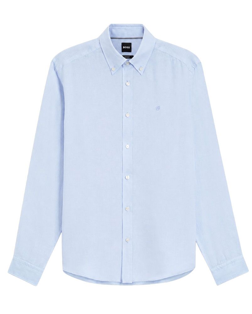 Leinenhemd mit Button-Down Kragen, regular fit