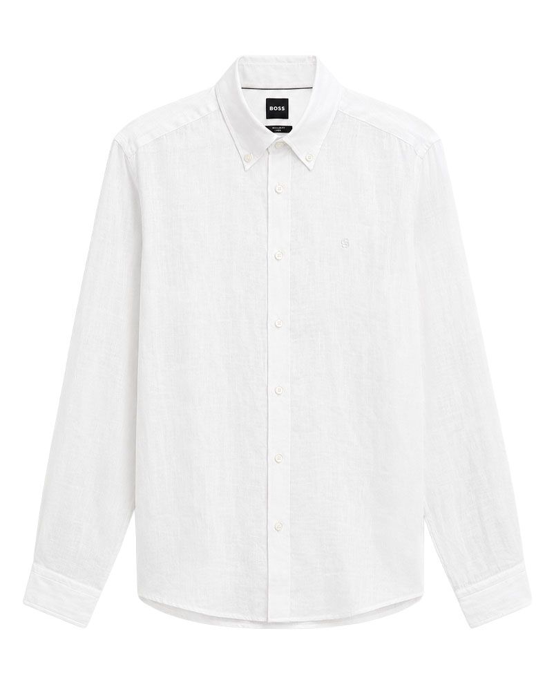 Leinenhemd mit Button-Down Kragen, regular fit
