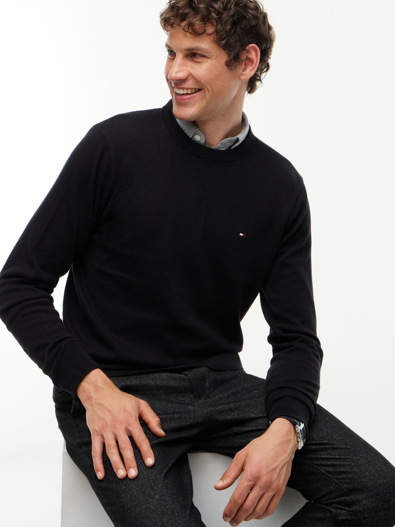 TOMMY HILFIGER PIMA ORG CTN CASHMERE CREW NECK
