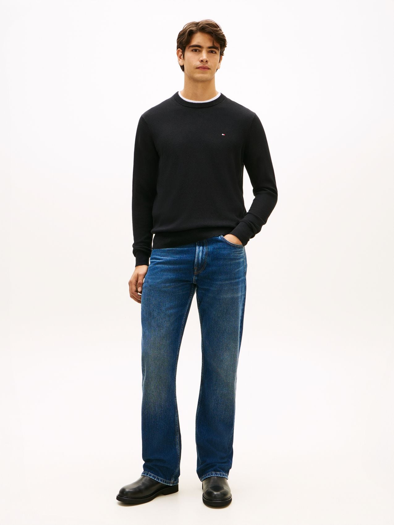 TOMMY HILFIGER PIMA ORG CTN CASHMERE CREW NECK