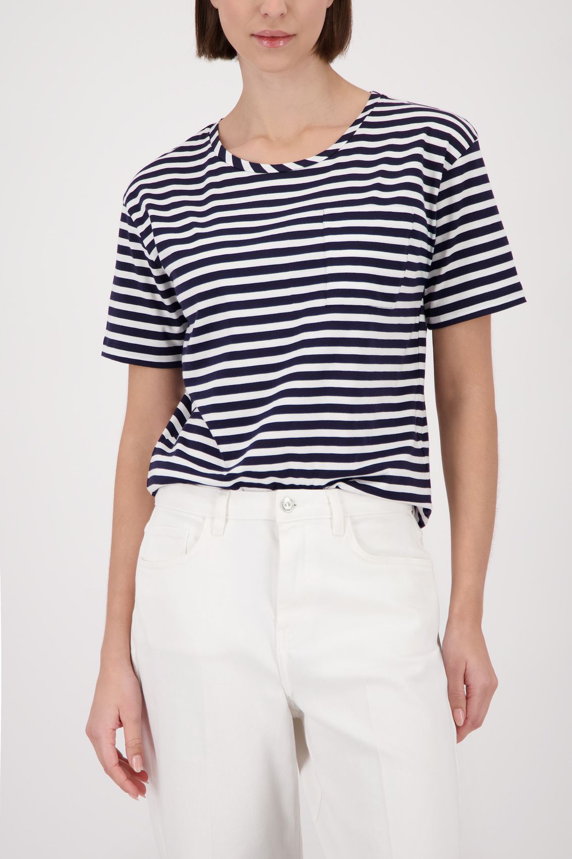MONARI Gestreiftes T-Shirt mit Brusttasche