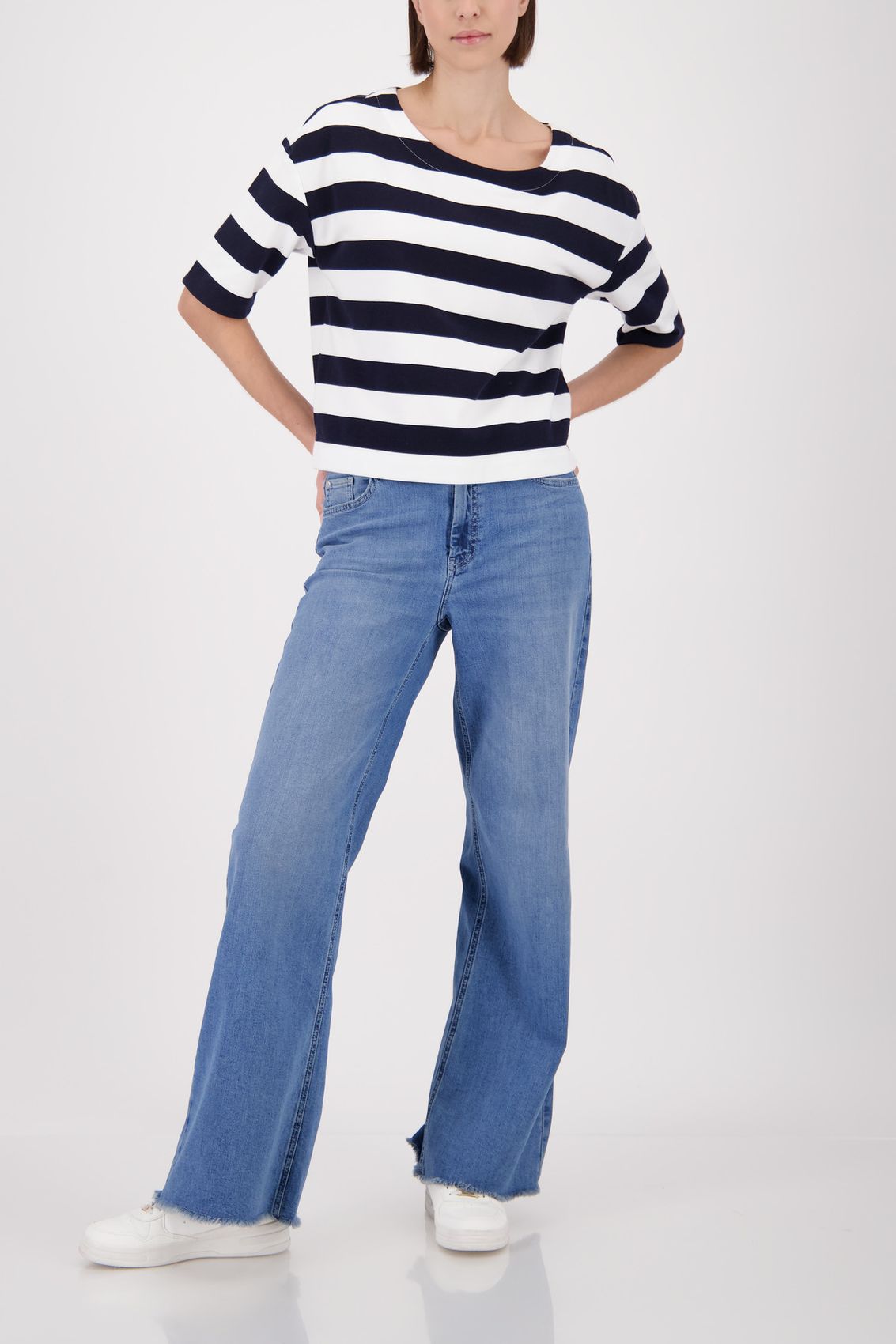 MONARI Sweatshirt, marine ringel